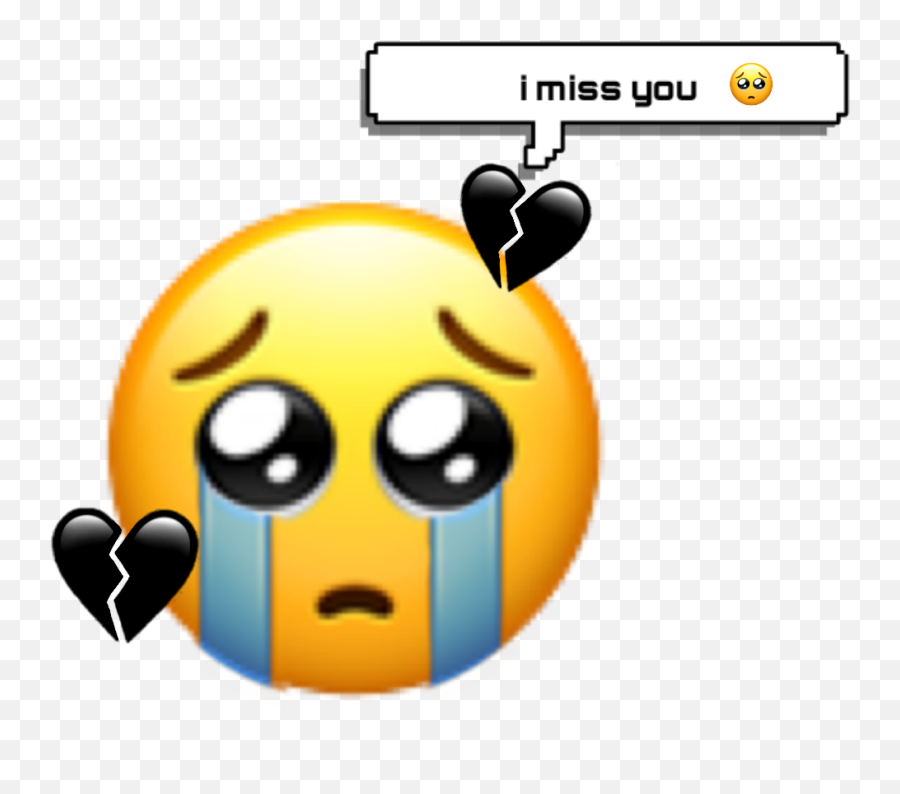 Emoji Emojiiphone Sad Imissyou Sticker By M1n Y00n91 - Dot,Miss You Emoji