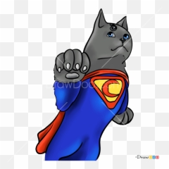 How To Draw Supercat Cats Superheroes - Cartoon Supercat Emoji,Cat Cow Horse World Emoji
