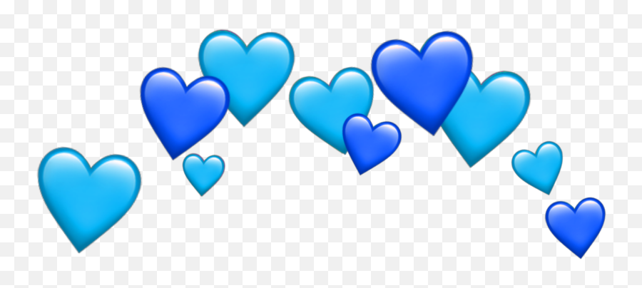 Blue Heart Hearts Tumblr Blueheart Emoji Sticker Emojis - Blue Heart Crown Png,Heart With Ribbon Emoji Meaning