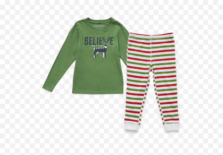 Toddler Believe Holiday Squad Sleep Set - Long Sleeve Emoji,Emoji Slippers For Children