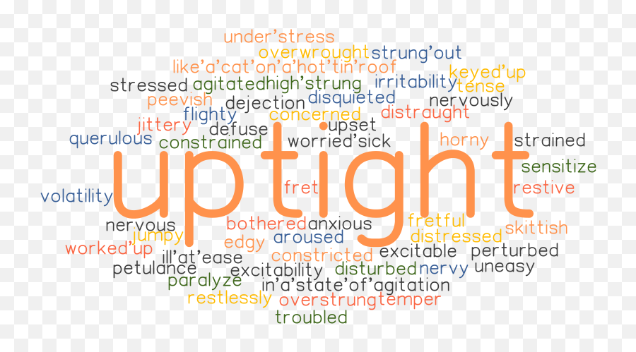 Uptight Synonyms And Related Words What Is Another Word - Dot Emoji,Emotion Adjectives