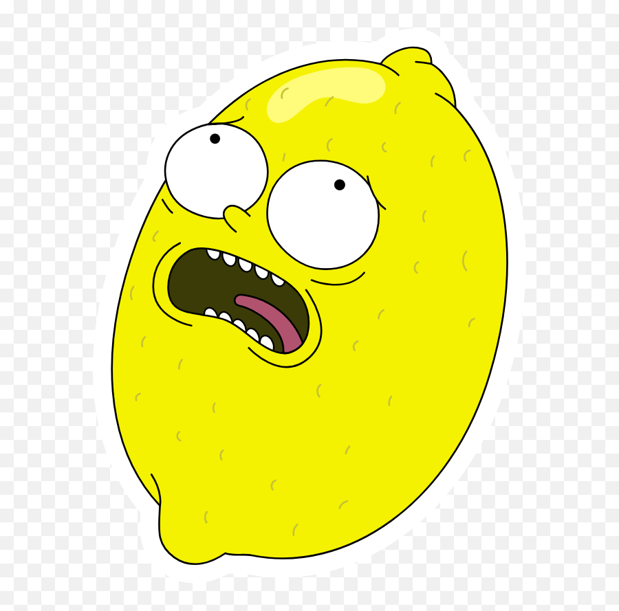 Rick And Morty Scared Lemon Sticker - Rick And Morty Lemon Morty Emoji,Lemon Emoji Sticker