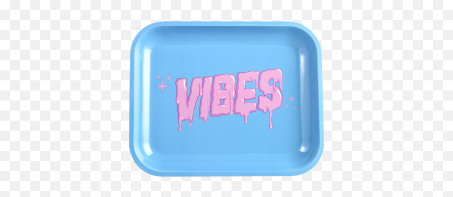 Vibes Bubblegum Drip Logo Metal Rolling Tray - Vibes Papers Logo Emoji,Bubblegum Emoji