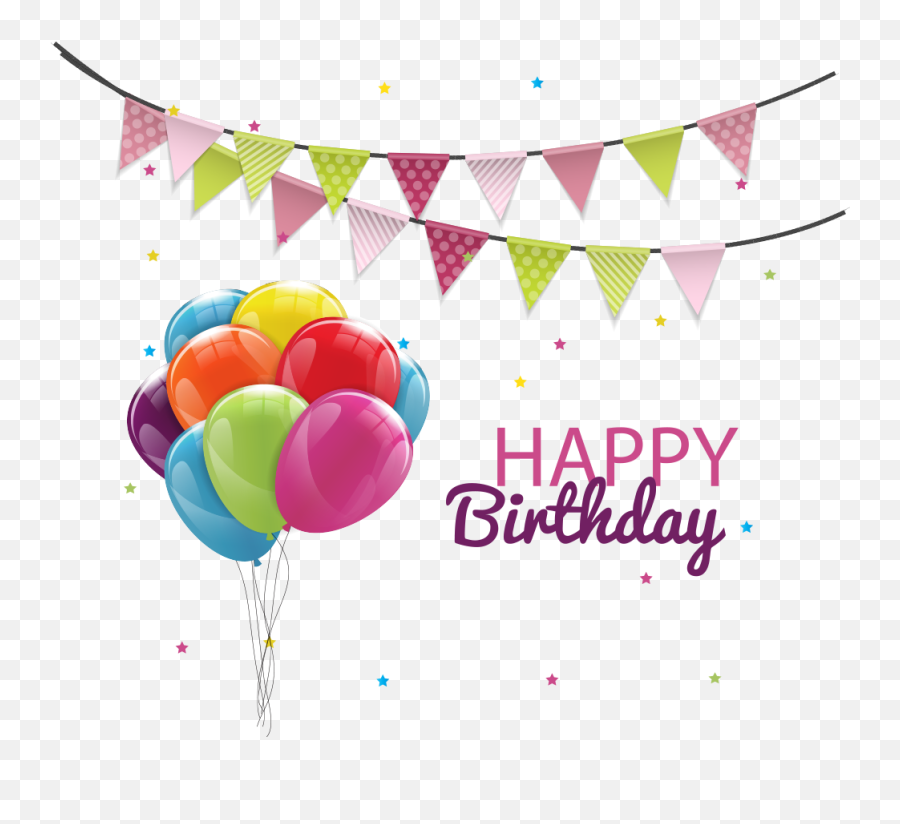 Vector Birthday Balloons Pull Flag Png - Happy Birthday Wishes General Emoji,Birthday Emojis Cake Balloon???