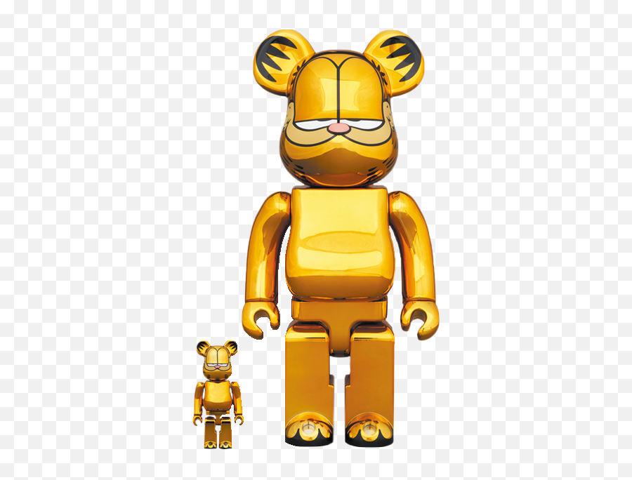 Bearbrick Garfield Chrome Version - Bearbrick Garfield Gold Chrome Emoji,Garfield Emotion Scale