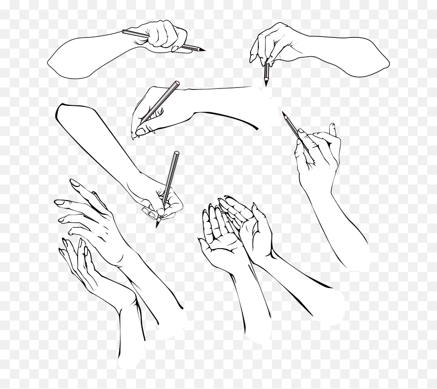Sketches Hands People Wrist The Hand - Sign Language Emoji,Emotion Sketches