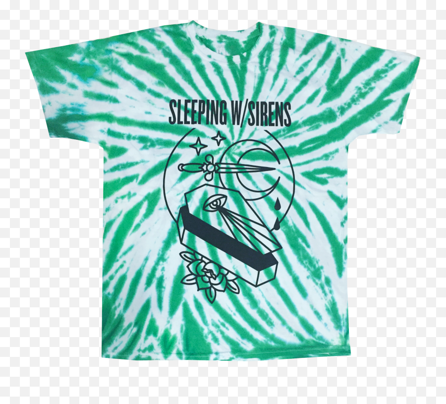 Green Tie Dye Unisex Tee Featuring The Blood Moon Design - T Short Sleeve Emoji,Tie-dye Emoji