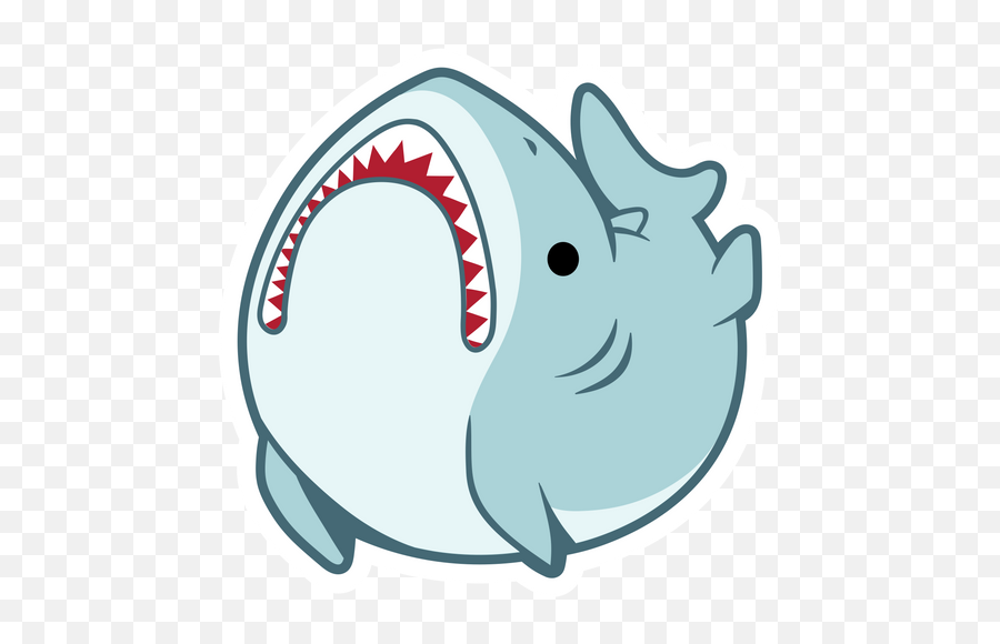 Funny Great White Shark Sticker - Sticker Mania Derpy Shark Emoji,What Does The Sloth Eating Pizza Emoji Mean