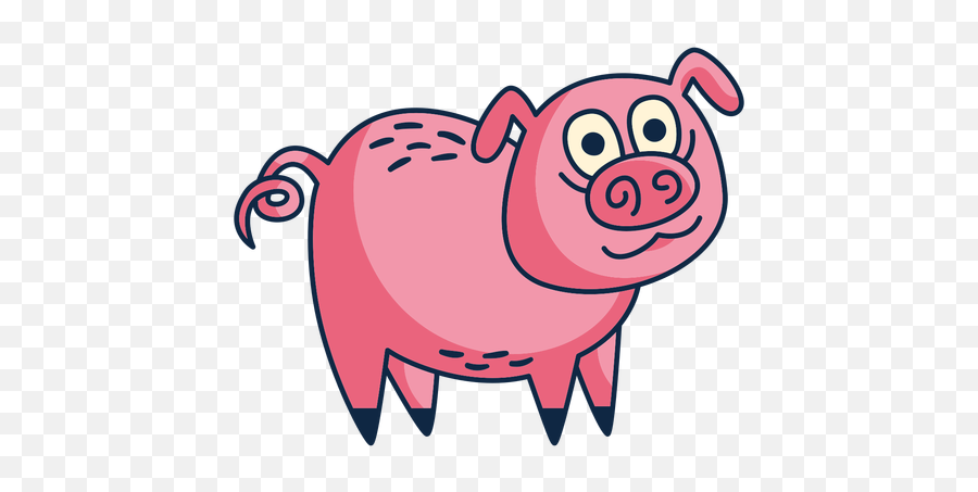 Dull Pig Character Cartoon Transparent Png U0026 Svg Vector Emoji,Animated Pig Emoticon
