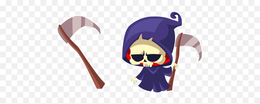 Halloween Grim Reaper And Scythe Cursor U2013 Custom Cursor Emoji,Emojis Of Halloween Witchand Cats On Broom