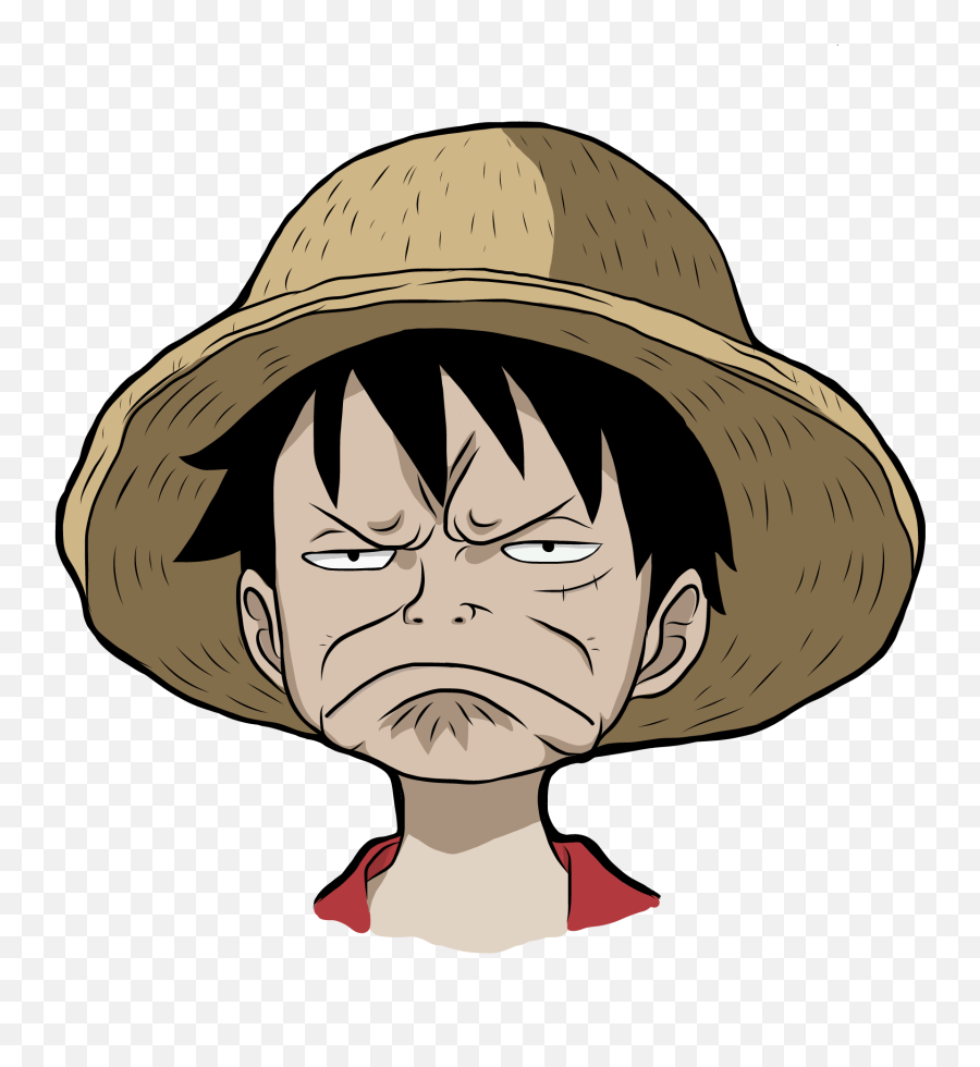 Disappointed Luffy Drawn Using Illustrator Draw Onepiece Emoji,Dissapoint Emoticon