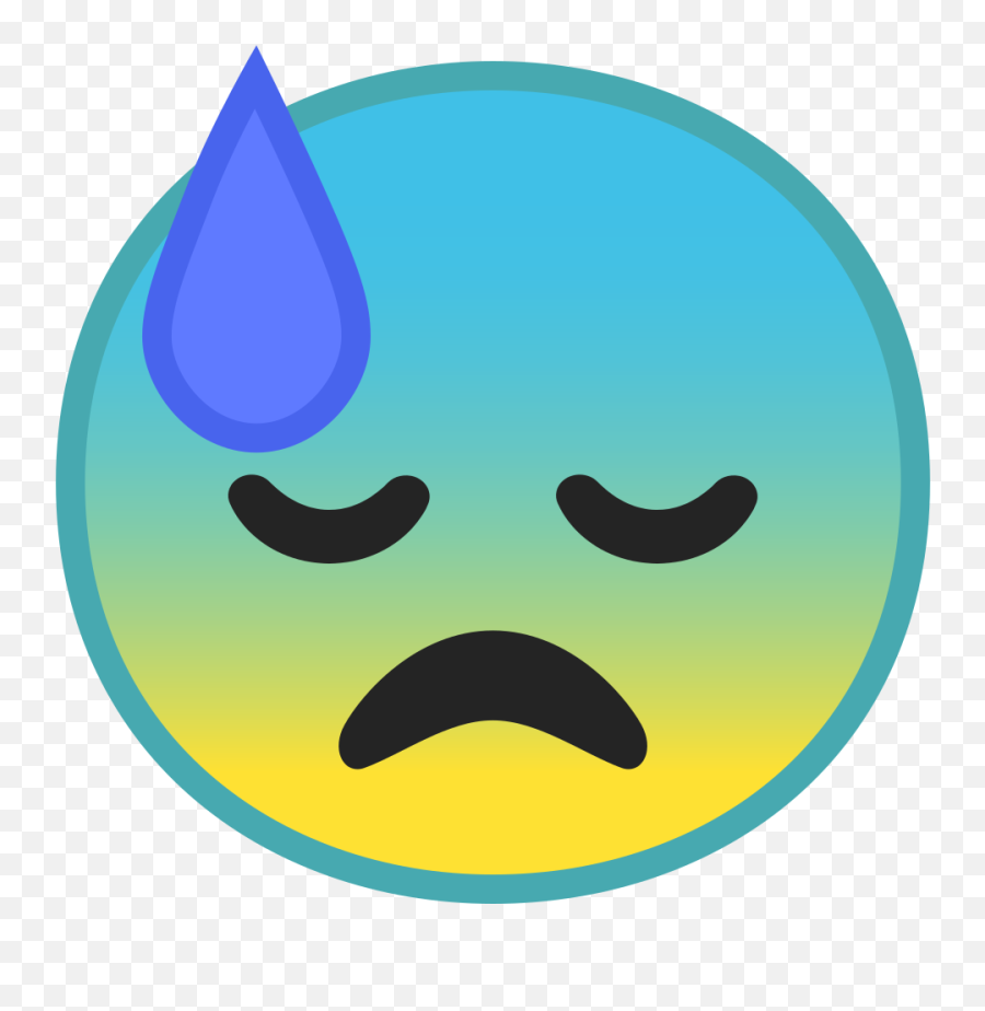 Downcast Face With Sweat Icon - Happy Emoji,Sweating Emoji