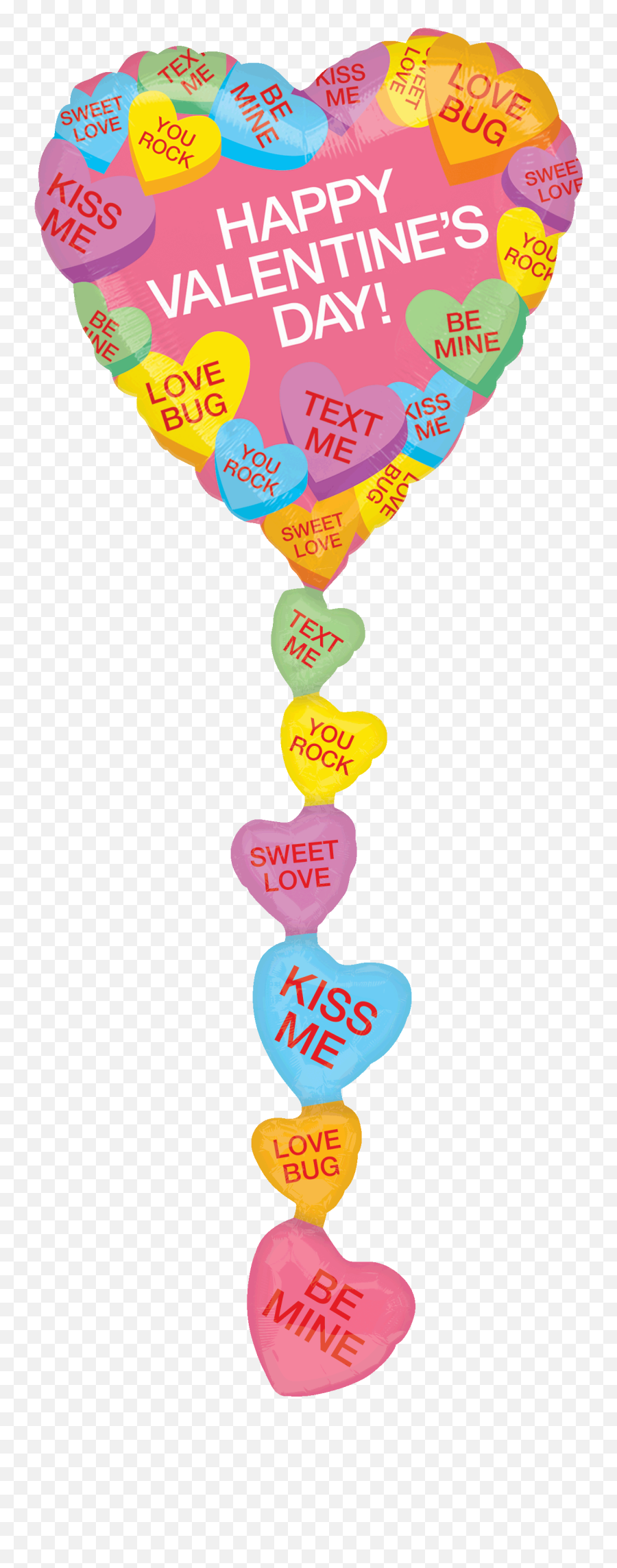 Multi - Balloon Candy Hearts Bargain Balloons Mylar Emoji,Jewish Parrot Emoji