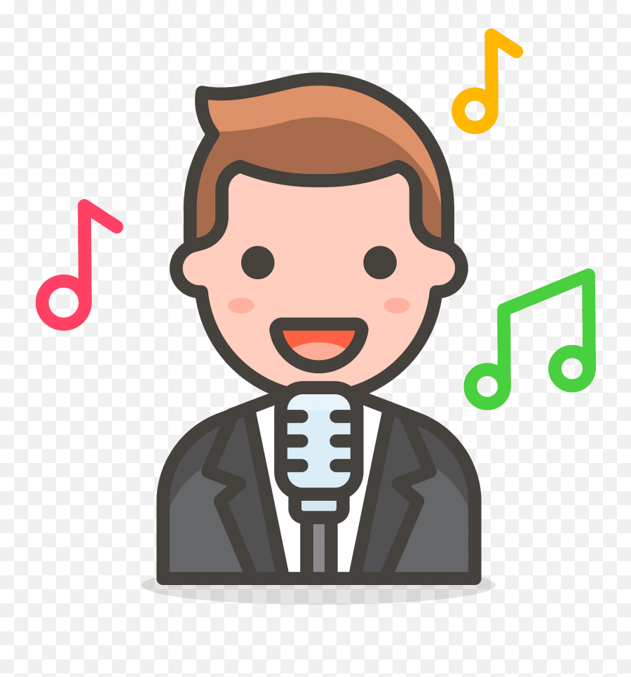 Man Singer Emoji Clipart - Singer Icon Png,Singing Emoji Clipart