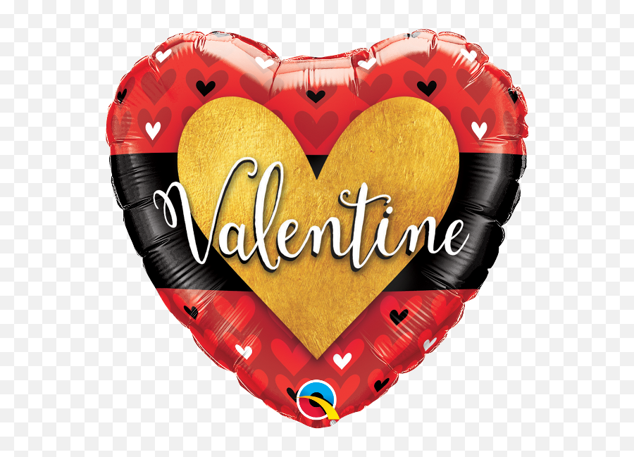 18 Qualatex Foil Balloon - Valentine Burnished Heart Gold Lovely Hrts Emoji,Golden Heart Emoji