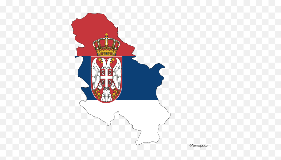 Flag Map Of Serbia - Serbia Map Vector Emoji,Croatia Flag Emoji