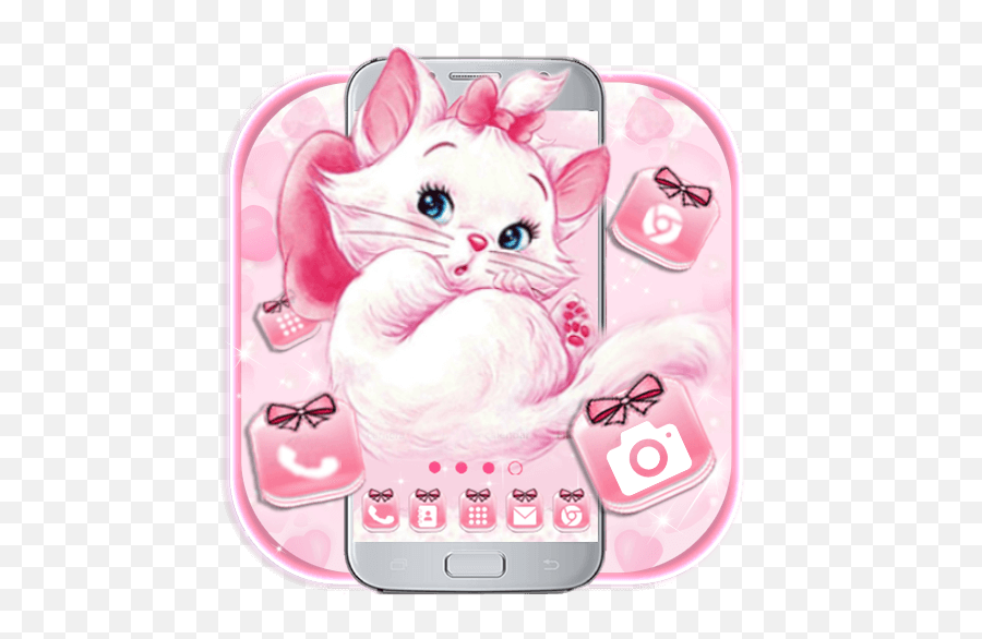 Cute Girlish Kitty Themes Hd Wallpapers 3d Icons Qu0026a Tips - Cute Hd Wallpaper Themes Emoji,5000 Emoji New 3d