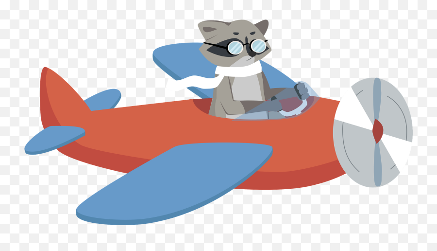 Racoon And Plane Clipart Free Download Transparent Png - Fin Emoji,Biplane Emoji