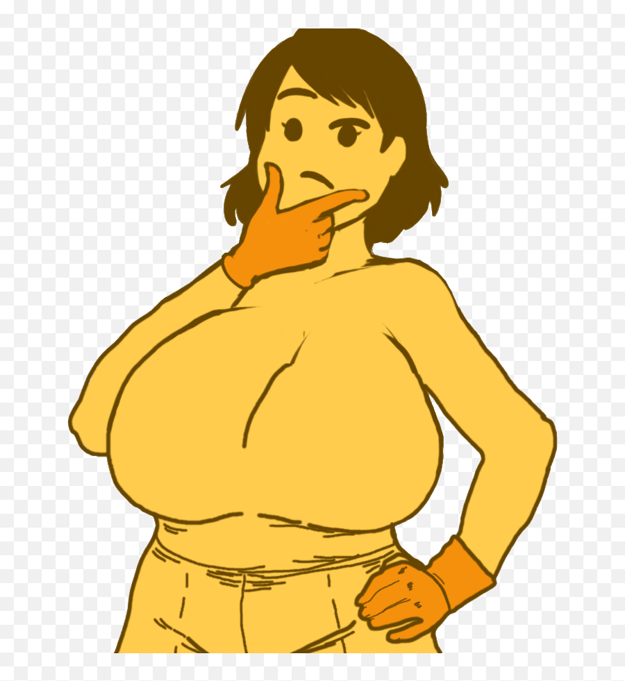 Idubbz Png - Thinking Emoji Meme Girl,When I See Boob Emoticon