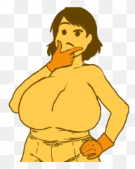 Idubbz Png - Thinking Emoji Meme Girl,When I See Boob Emoticon