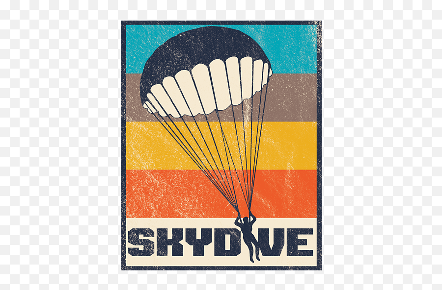 Skydive Retro Extreme Sports Skydiver Parachute Skydiving Gifts Portable Battery Charger - Vintage Skydive Emoji,Skydiving Emoticon Orange Icon