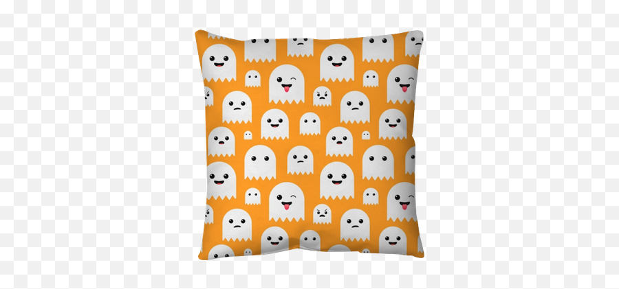 Funny Cute Orange Halloween Ghost Emoji,Scary Kawaii Emoticon