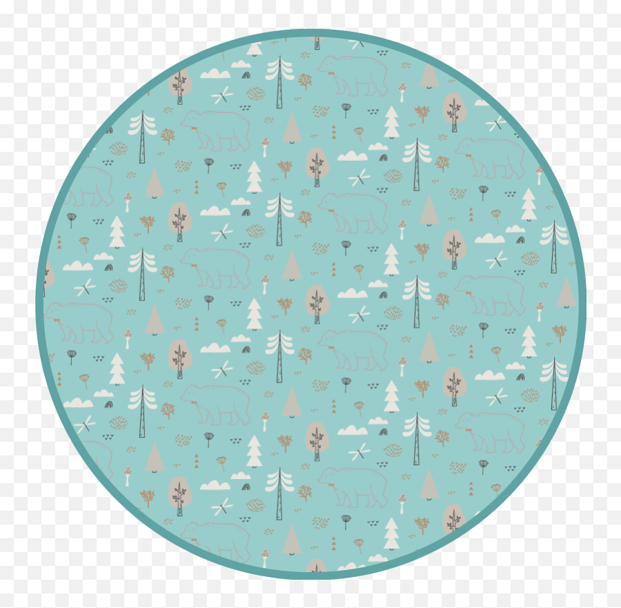 Geometric Forest Pattern Kids Vinyl Rug - Dot Emoji,Eye Emojis Rabb.it Room