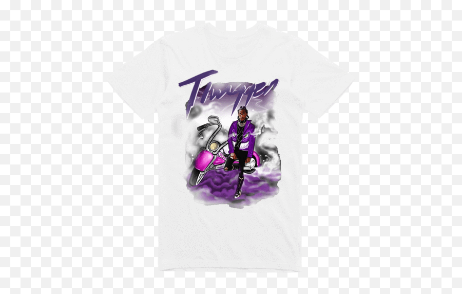 White Thugger Biker Tee - Harley Quinn Emoji,Loofah Emoticon