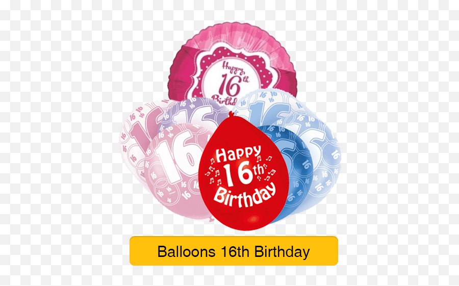 Age 16 - 16th Birthday U2014 Edu0027s Party Pieces Emoji,Teen Birthday Emojis