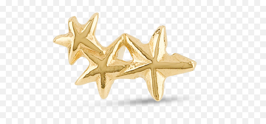 Gold Triple Star Stud Star Studs Sell Gold Solid Gold Emoji,Triple Sparkle Emoji