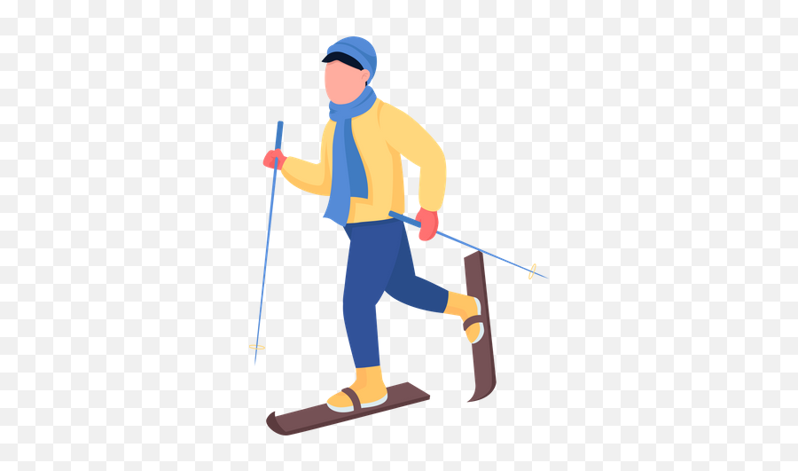 Best Premium Man Skiing Illustration Download In Png Emoji,Ski Emoji