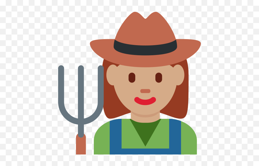 Woman Farmer Emoji With Medium Skin - Campesino Emoji,Pitchfork Emoji