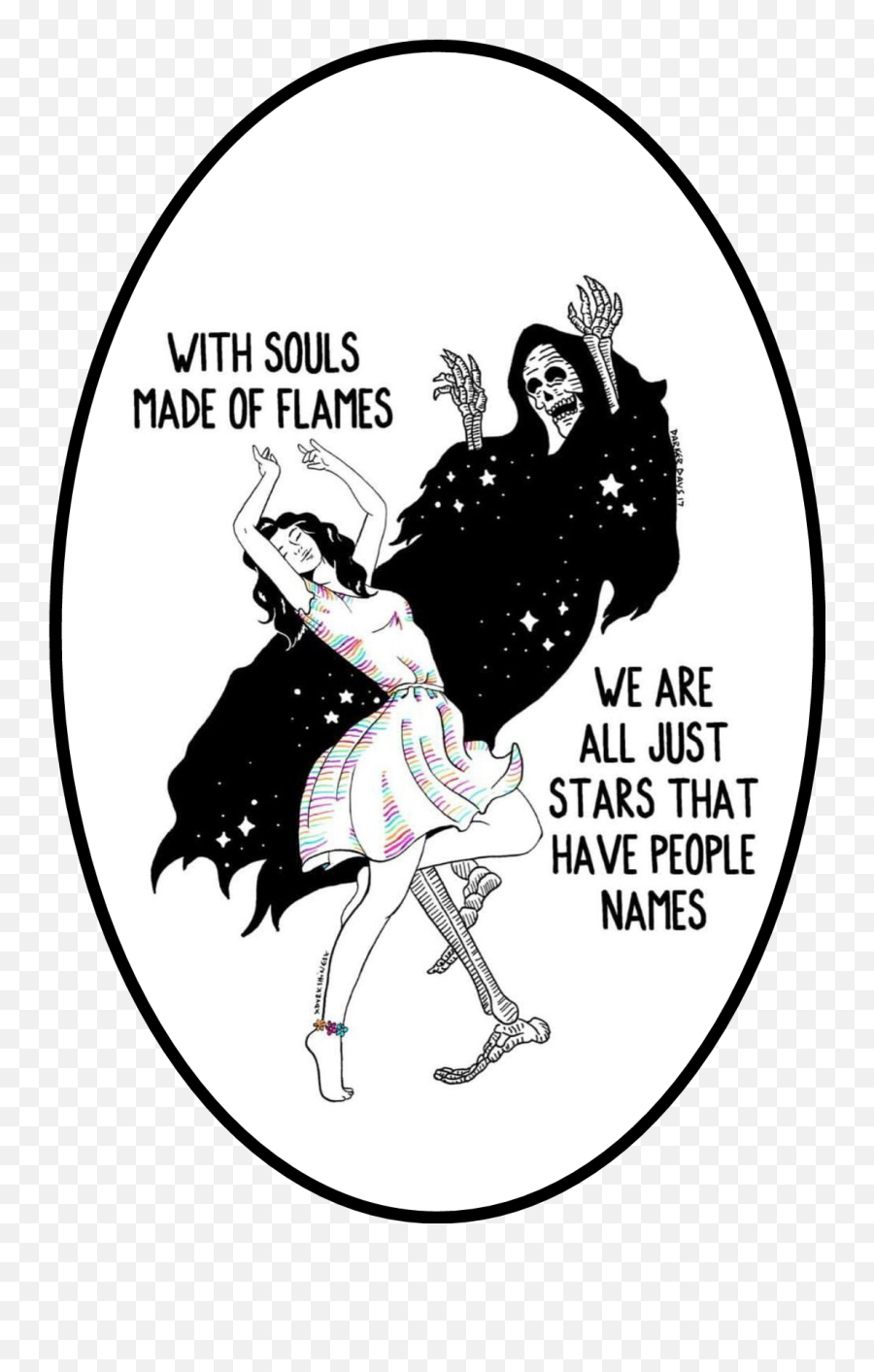 Stars Grim Reaper Sticker - Souls Made Of Flames We Are All Just Stars That Have Names Emoji,Grim Reaper Emoji