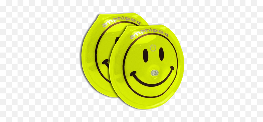 Amphipod Vizlet Led Reflector Mini Smiley - 2 Pack Happy Emoji,Push Button Emoticon