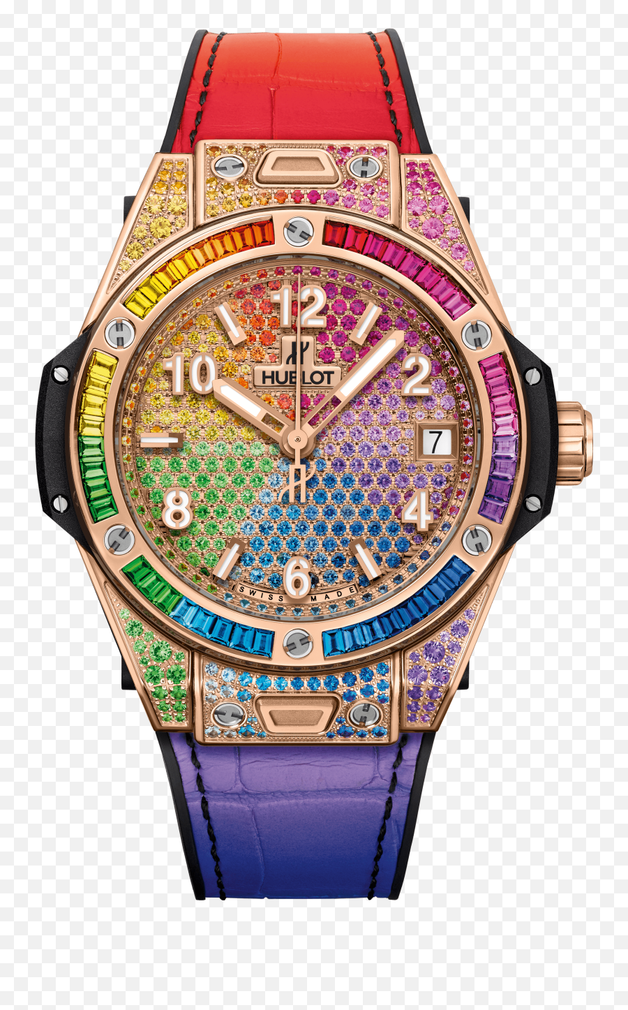 Big Bang One Click Rainbow King Gold 39 Mm - Hublot Big Bang One Click Rainbow King Gold Emoji,Emoticons Skype Ipb