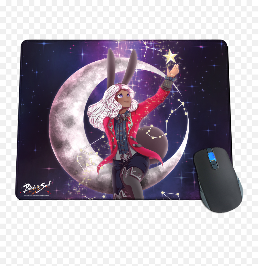 Moon Bunny Mousepad - Mat Emoji,Moon And Back Emojis