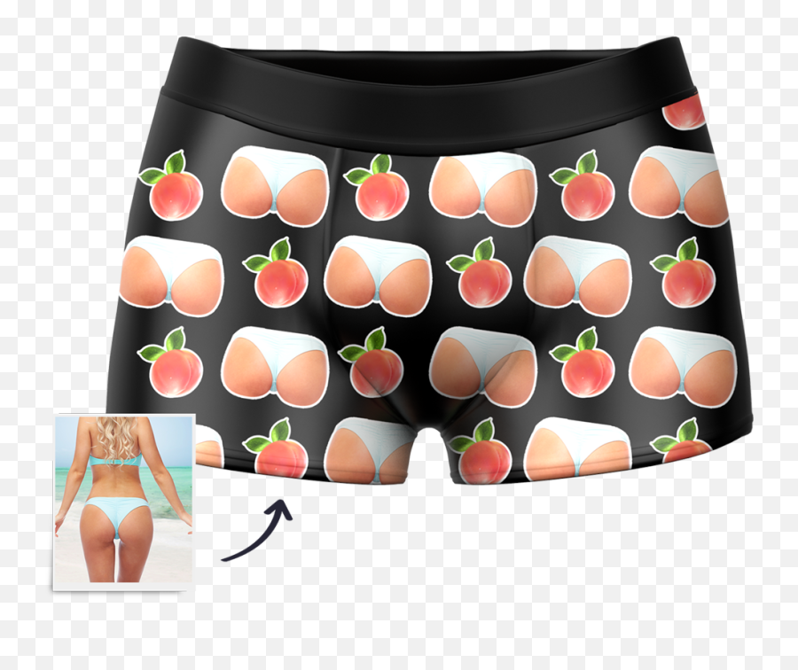 Custom Peach Photo Face Boxer Shorts - For Teen Emoji,Boxer Emoji