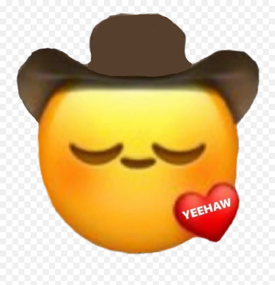 Yeehaw Cowboy Yeeyee Texas Texan - Cowboy Emoji With Heart,Texas Emoji