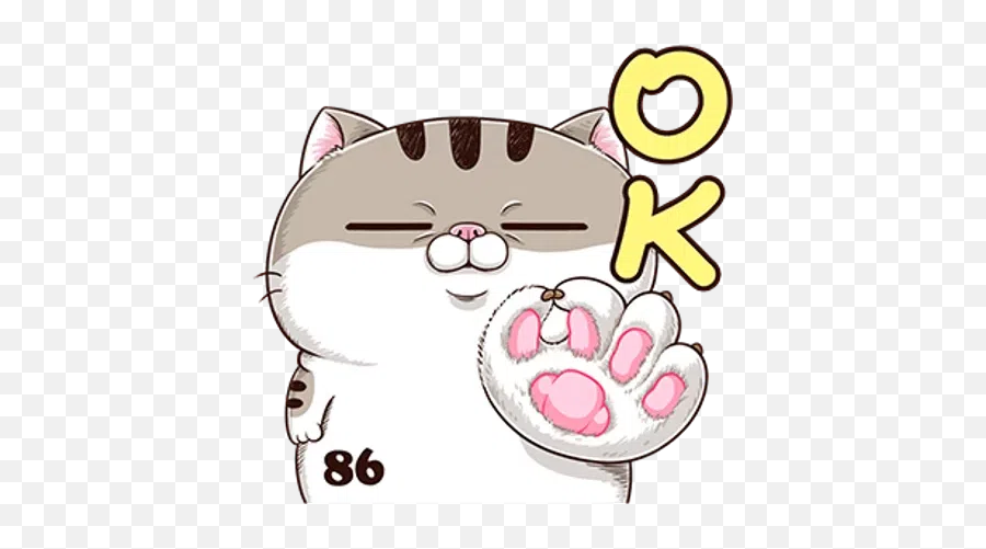 Ami Fat Cat5 Whatsapp Stickers - Happy Emoji,Fat Cat Emoji