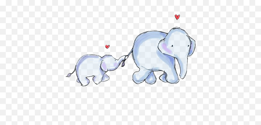 Elephant Mother Infant Clip Art - Transparent Background Cute Baby Elephant Clipart Emoji,Elephant Emoji Png