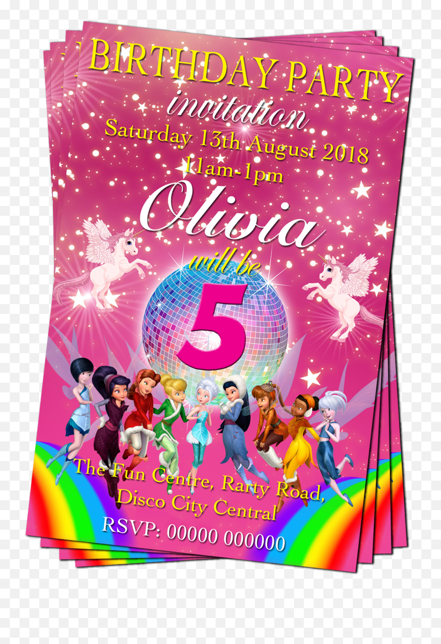 Fairy Unicorn Rainbow Disco Birthday Party Invitation - Girly Emoji,Party City Emoji Cake Decorations
