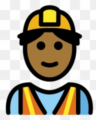 Man Construction Worker Emoji Clipart - Construction Worker,Construction Man Emoji