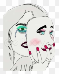 Sad Sticker - Hair Design Emoji,Fake Emotion