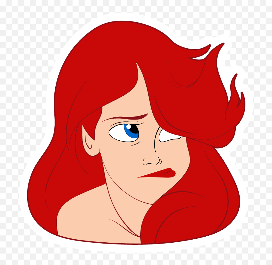 The Little Mermaid Ariel Sigh Face - Ariel Little Mermaid Face Emoji,Little Mermaid Sketches Ariel Emotions