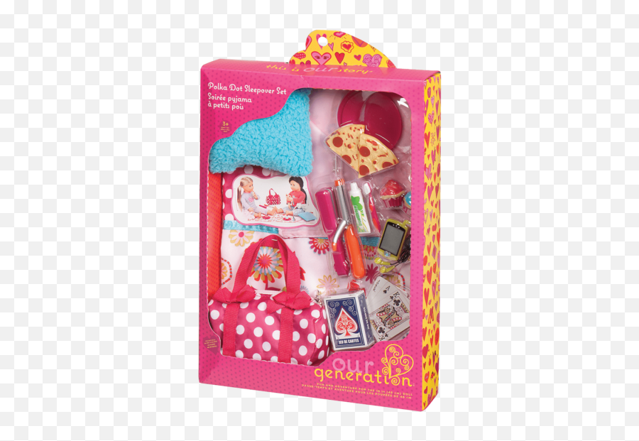 Our Generation - Polka Dot Sleepover Set Toy Sense Polka Dot Sleepover Set Emoji,Emotions Doll By Mattel Toys 1983