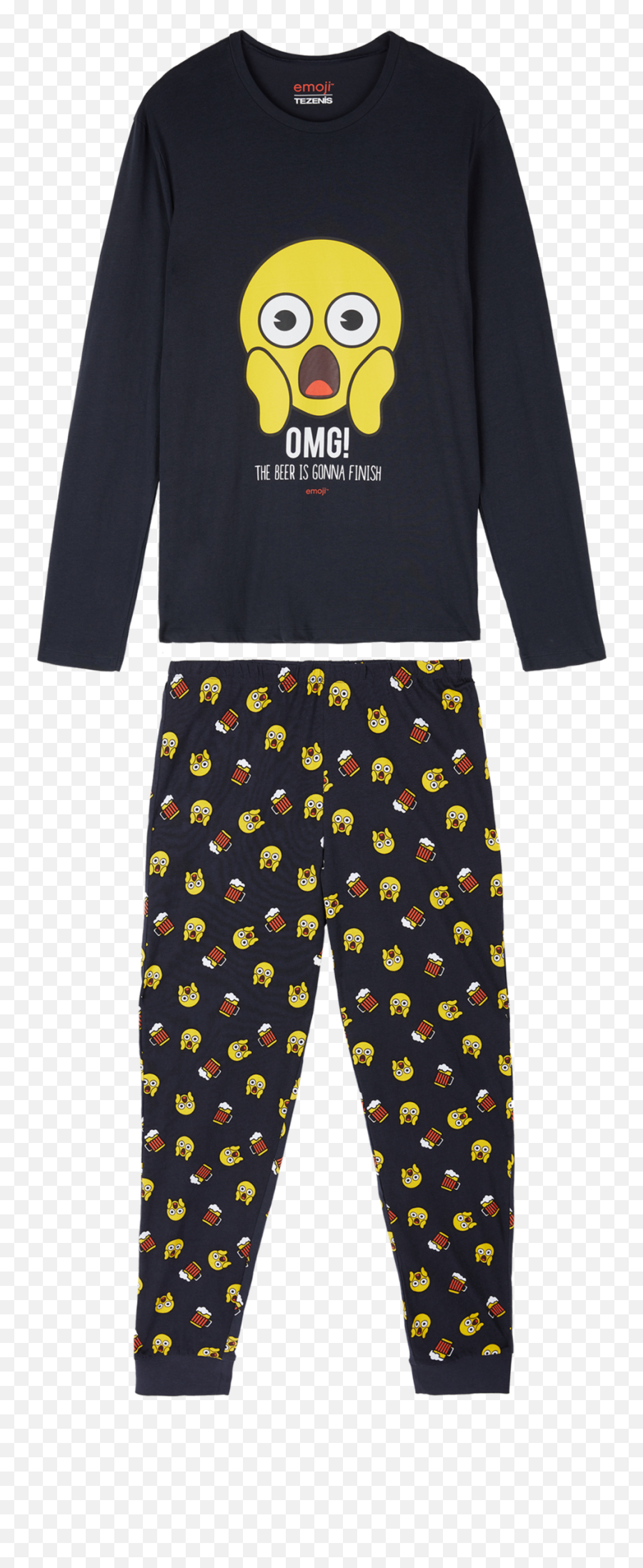 Mens Omg Emoji Long Pajamas - Long Sleeve,Panties Emoji