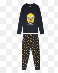 Mens Omg Emoji Long Pajamas - Long Sleeve,Panties Emoji