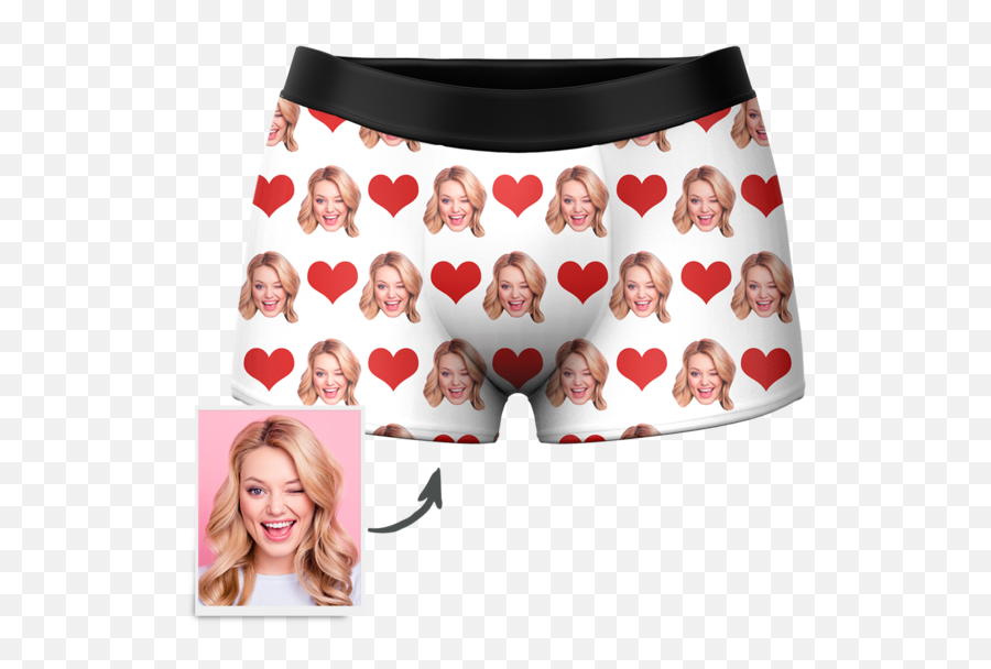 Custom Photo Boxer Face Boxer Shorts Put Any Photo On Emoji,Kawaii Emoticon Panties