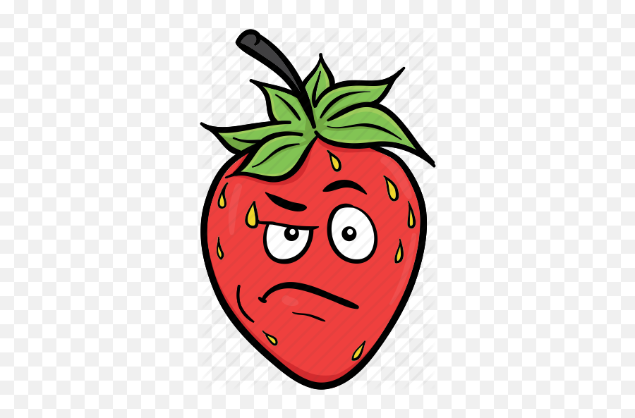 Cartoon Emoji Face Smiley Strawberries Strawberry Icon - Download On Iconfinder Sick Fruit,Purple Horned Emoji