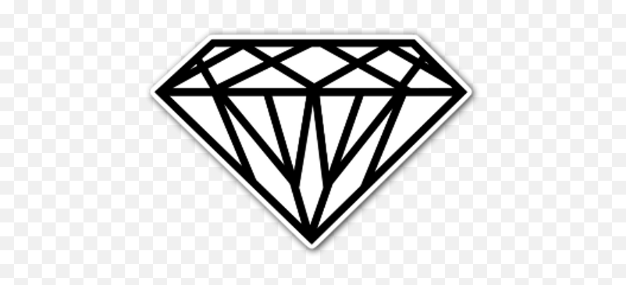 White Diamond Sticker - Silueta De Diamante Emoji,Bee Diamond Emoji